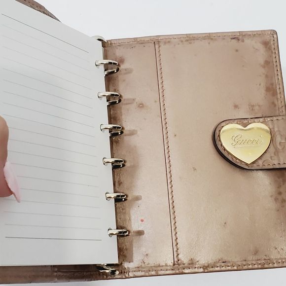 Gucci Authentic Guccissima embossed leather  Rose metallic agenda *chk video* - Picture 7 of 17